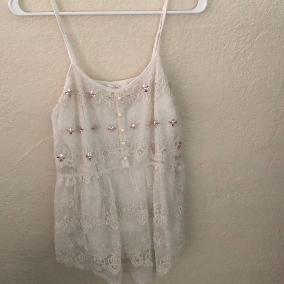 Candie's Tops - Candie’s Crochet Jeweled Top